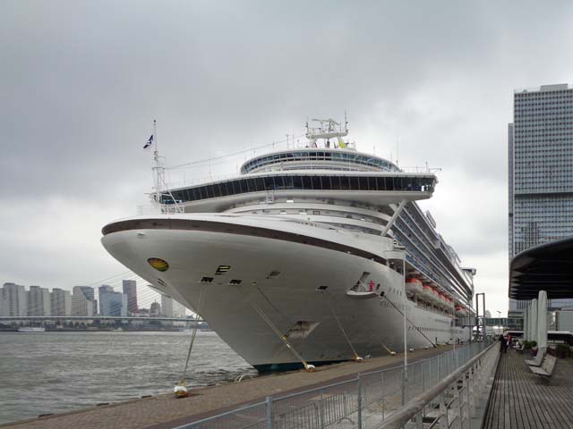 Cruiseschip ms Caribbean Princess van Princess Cruises aan de Cruise Terminal Rotterdam